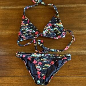 Hurley Tropical Print Bikini Set Medium M